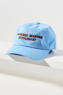 Intentionally Blank Cocktail Theme Baseball Cap In Blue