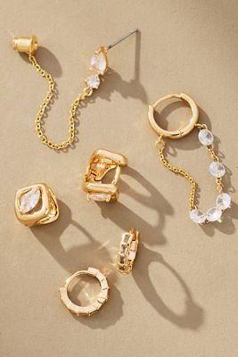 Crystal Huggie Earrings, Set of 3