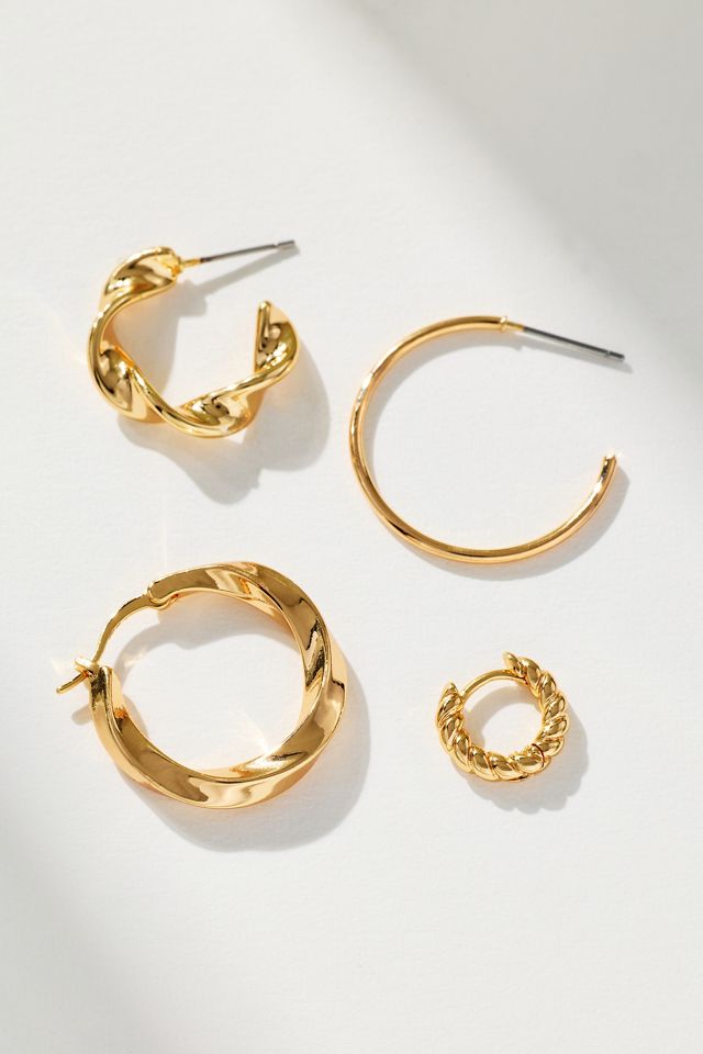 Delicate Huggie Earrings, Set of 4 #1