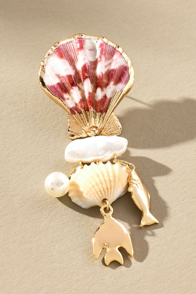 By Anthropologie Shell Charm Earrings #1