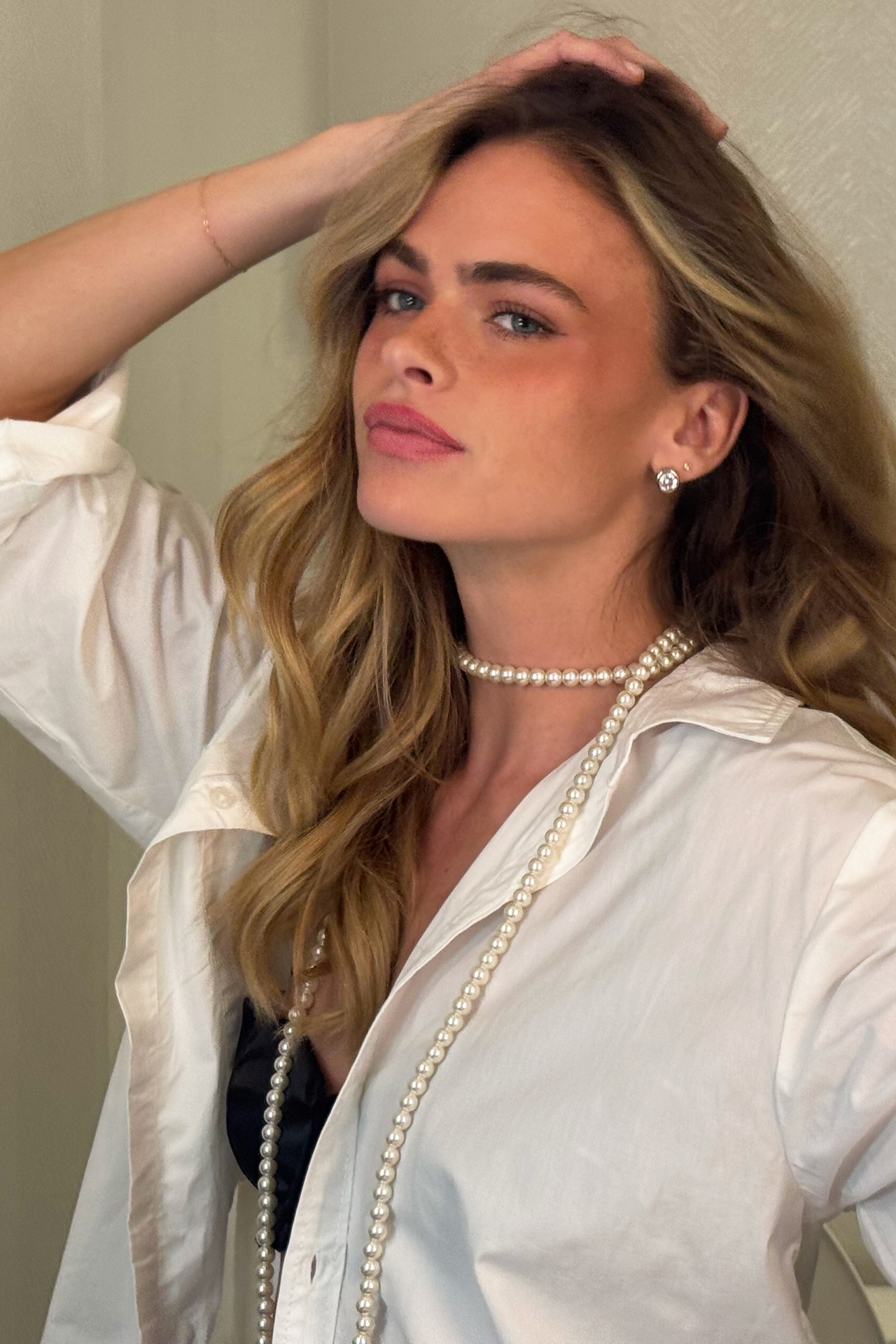 Bottlecap Pearl Wrap Necklace