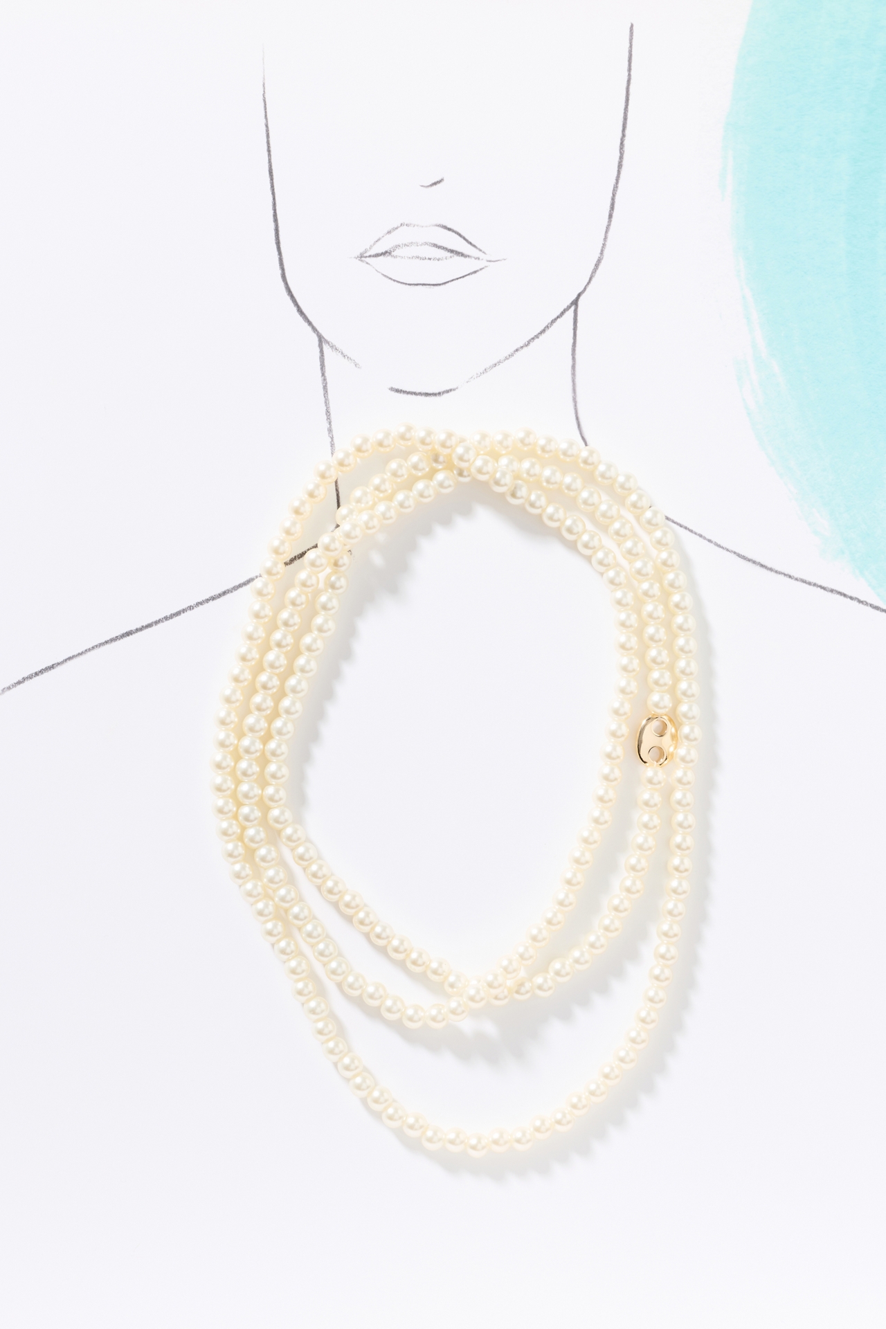 Bottlecap Pearl Wrap Necklace