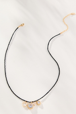 By Anthropologie Thin Rope Chain Multi Charm Necklace