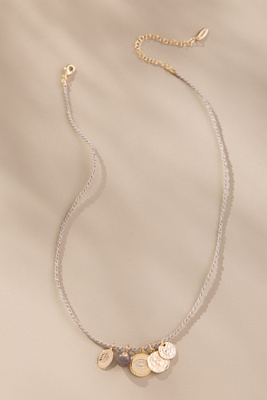 By Anthropologie Thin Rope Chain Multi Charm Necklace