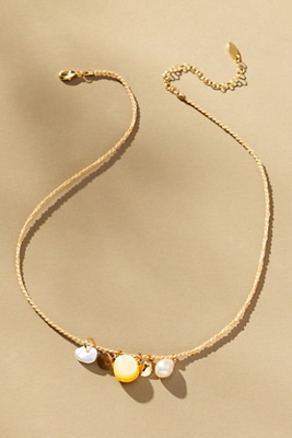 By Anthropologie Thin Rope Chain Multi Charm Necklace