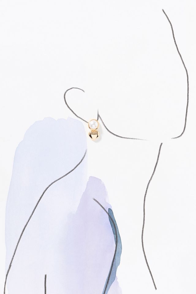 Pearl Heart Drop Earrings #2