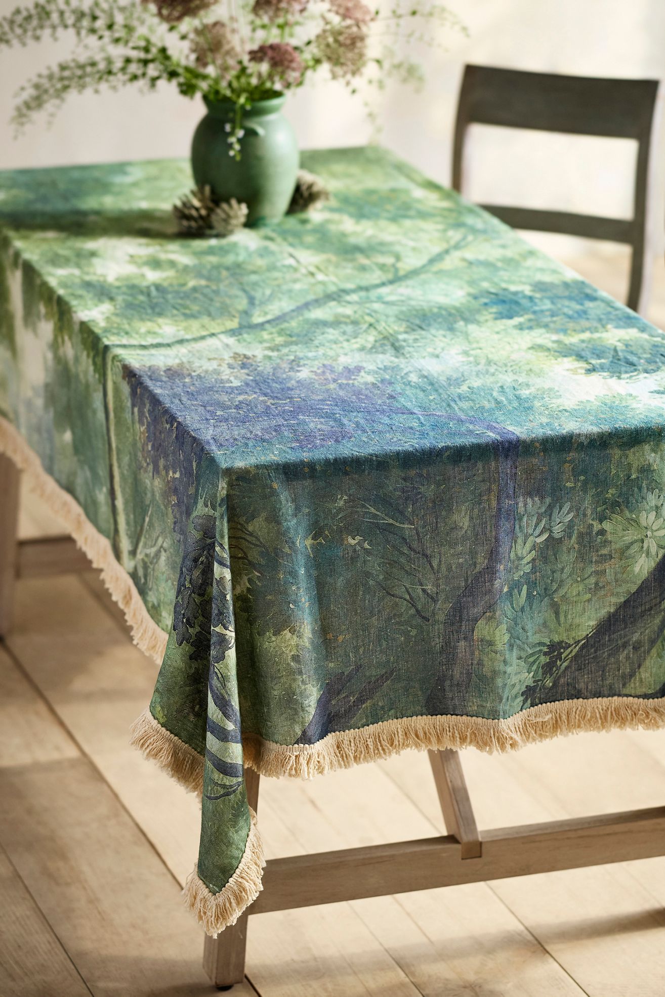 Forest Tapestry Linen Tablecloth - Multi, One Size