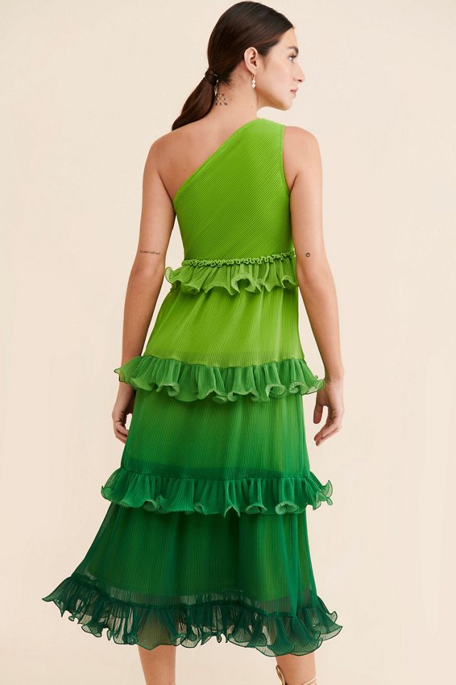 Vineet Bahl Tiered Ombre Midi Dress #1