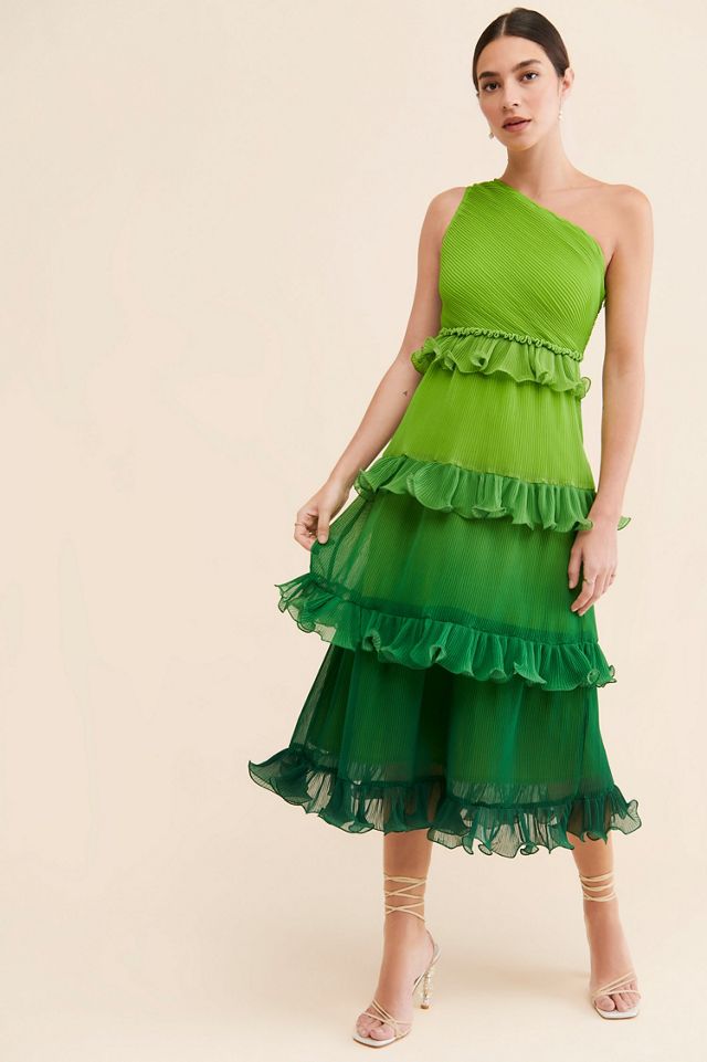 Vineet Bahl Tiered Ombre Midi Dress #3