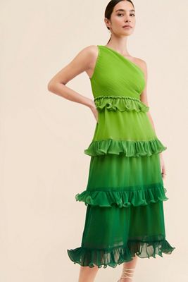 Vineet Bahl Tiered Ombre Midi Dress