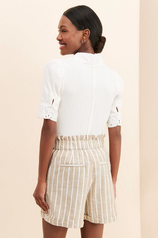 Ichi Striped Paperbag Shorts #1