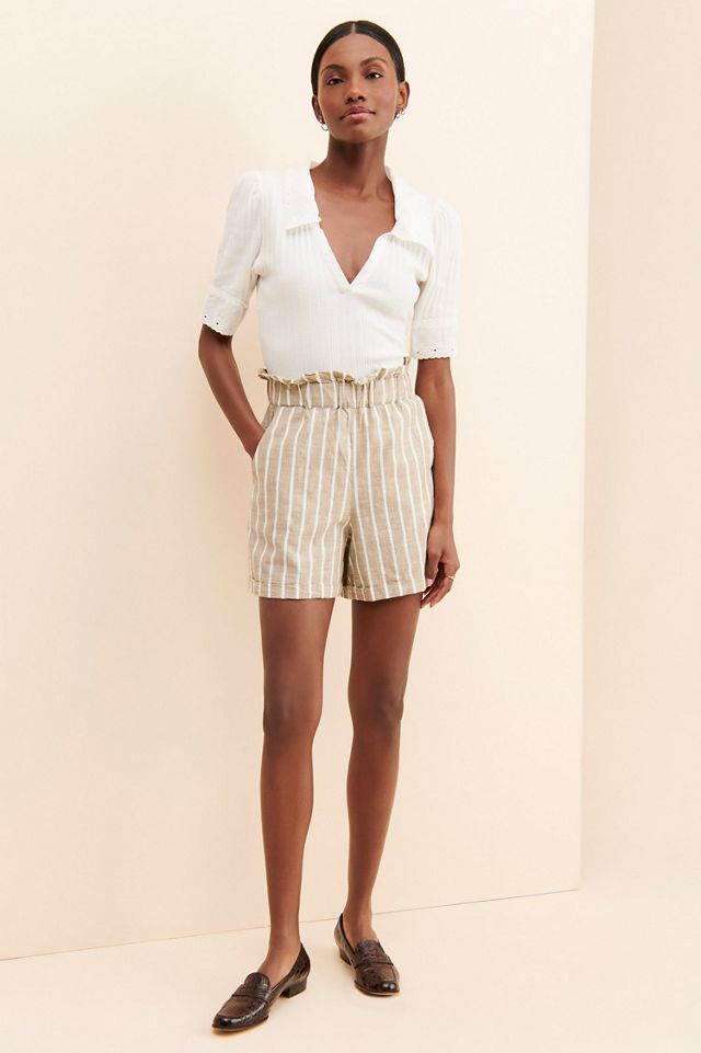 Ichi Striped Paperbag Shorts #3