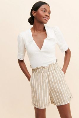 Ichi Striped Paperbag Shorts