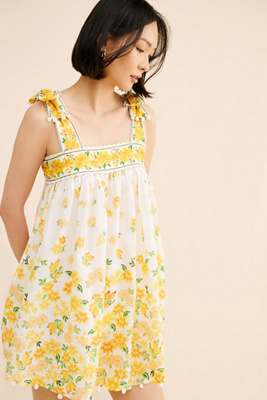 knee length dresses for ladies Farm Rio Women's Bright Yard Mini Dress – Saint Bernard main image 1