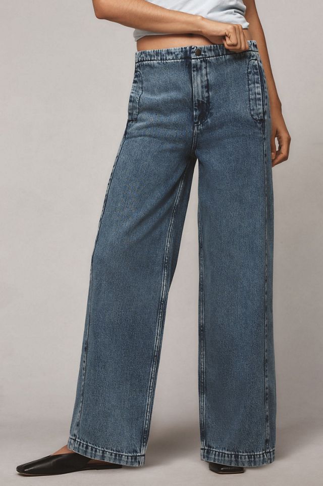 Pilcro Pull-On High-Rise Wide-Leg Track Jeans #3