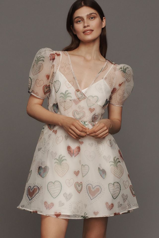 FARM Rio Carioca Posters Linen Blend Midi Dress