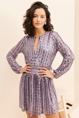 Sequined Open-Back Mini Dress