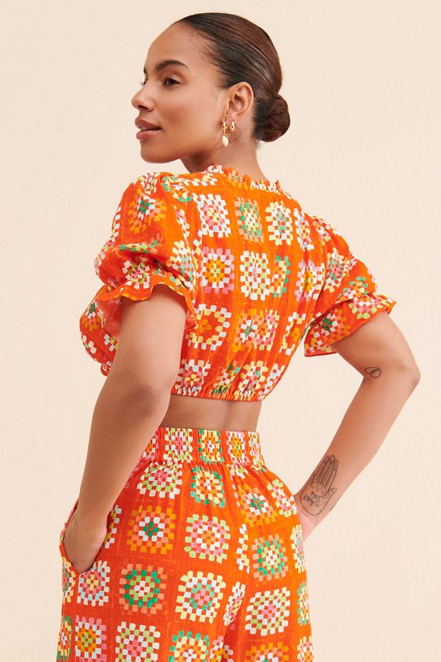 Rachel Antonoff Snyder Printed Crop Top #1
