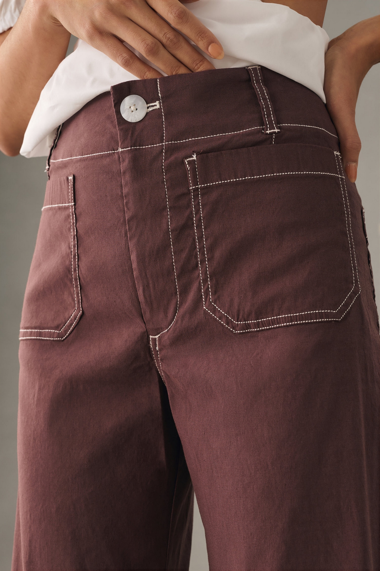 Maeve Colette Cropped Wide-Leg Pants