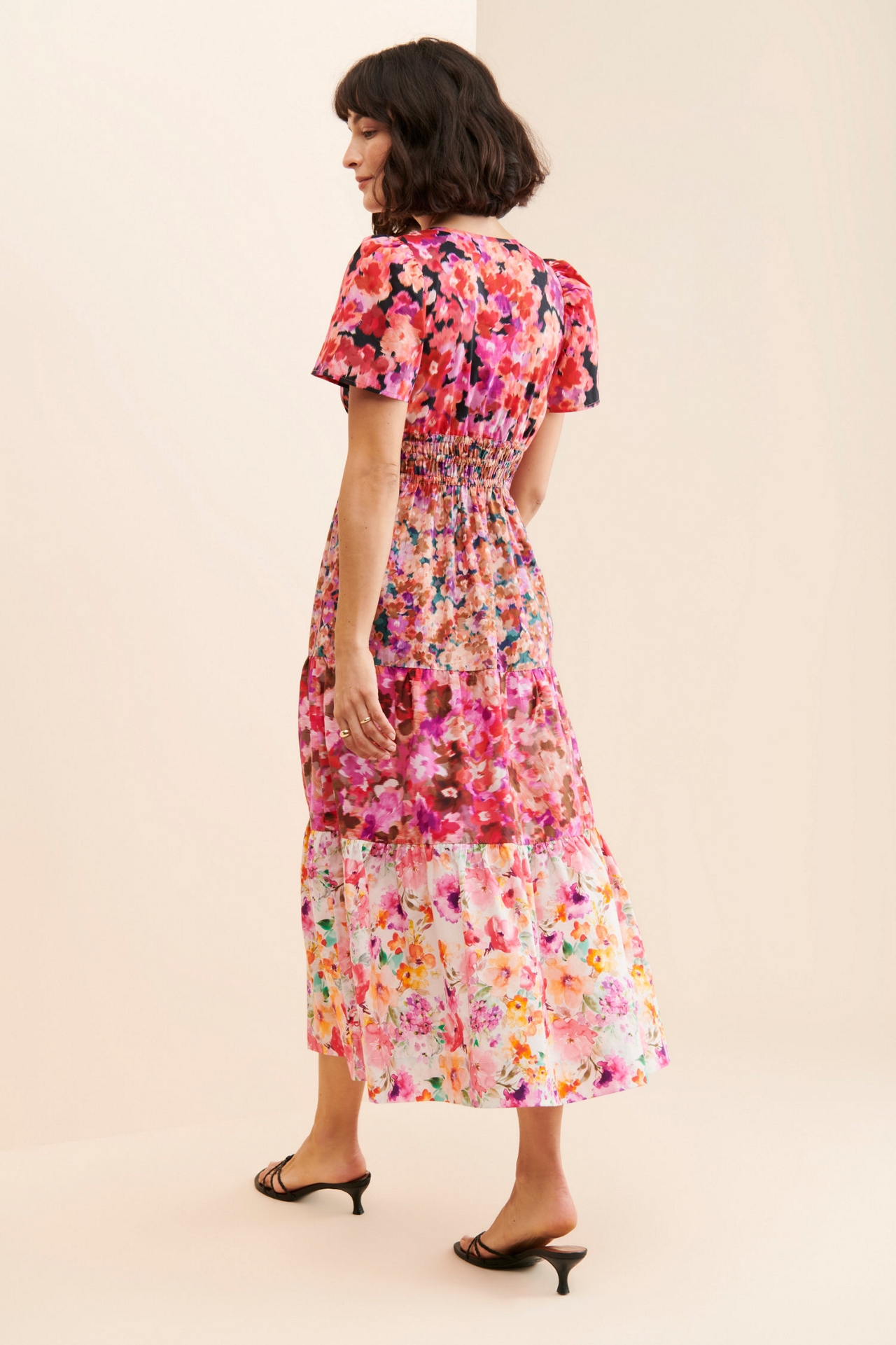 Kachel Mixed Floral Print Midi Dress