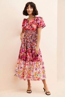 Kachel Mixed Floral Print Midi Dress