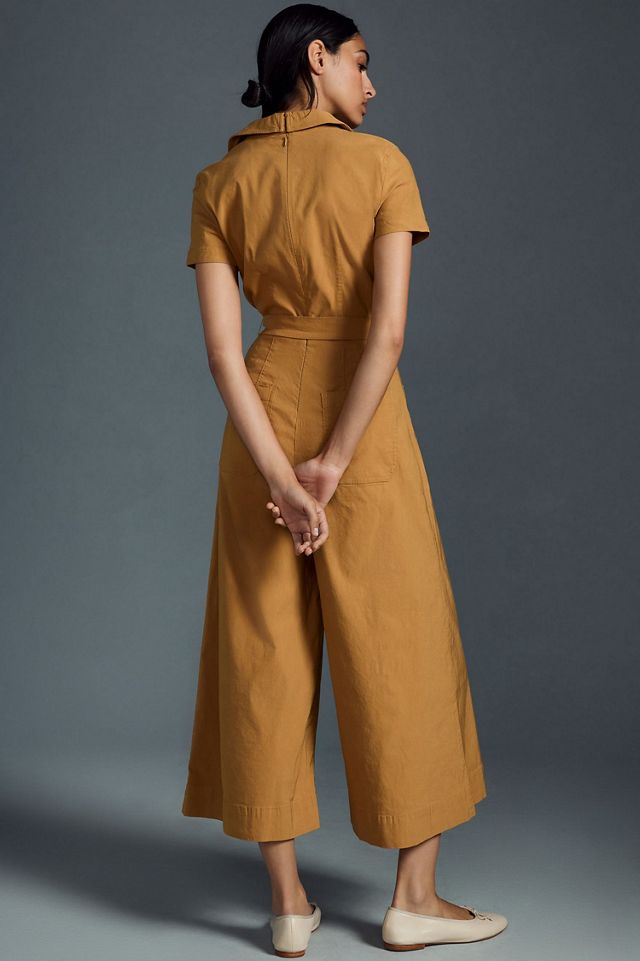 Maeve Faux-Wrap Short-Sleeve Culotte Jumpsuit #2