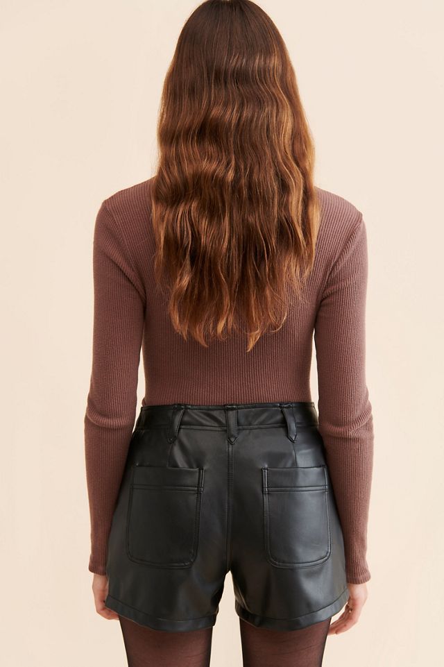 Vegan Leather Cargo Shorts #1