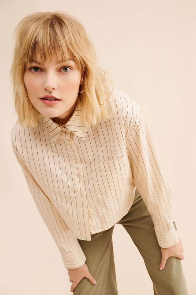 Moon River Curved Hem Long Sleeve Shirt #2