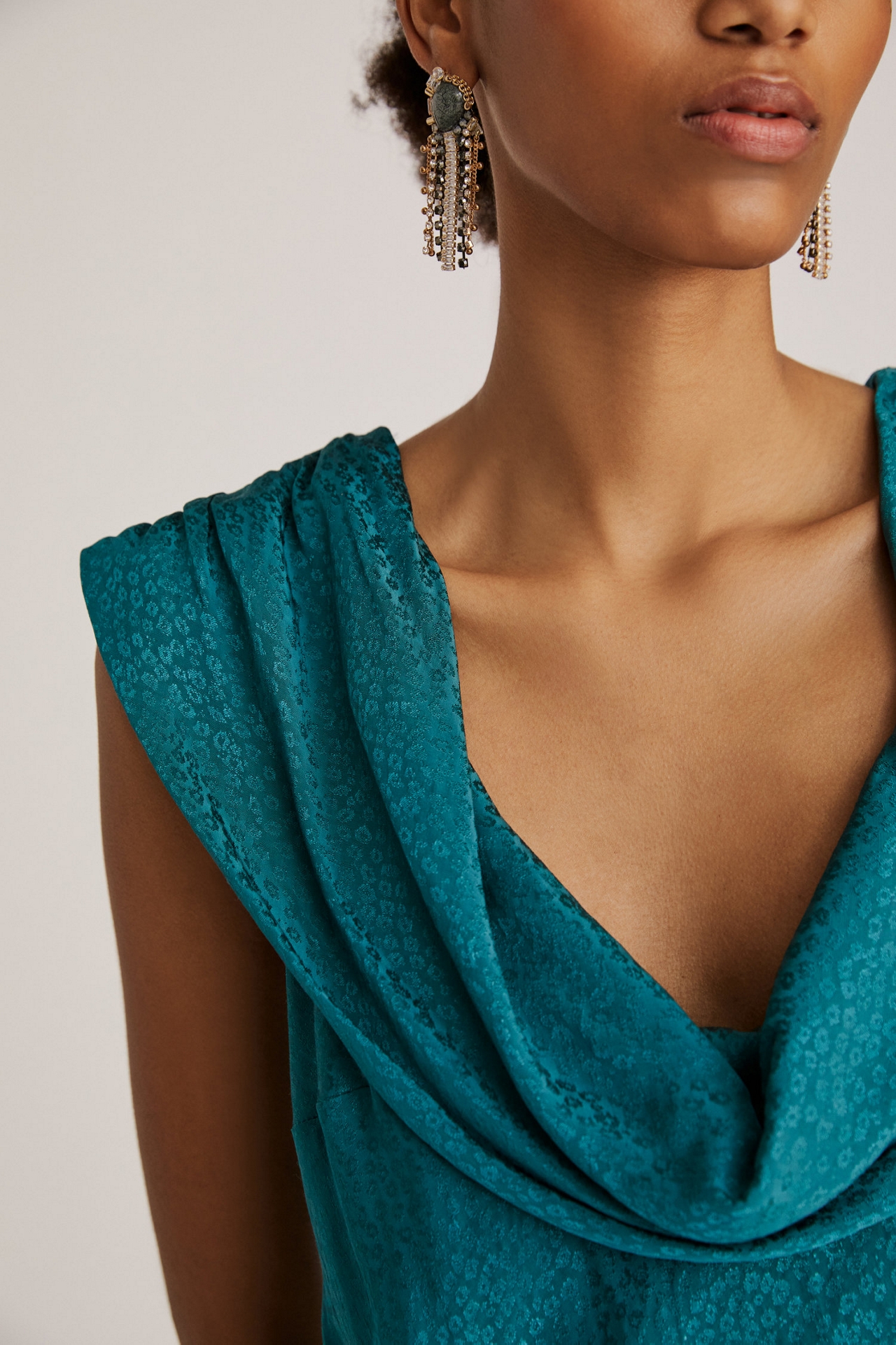 Maeve Cowl Neck Slip Midi Dress