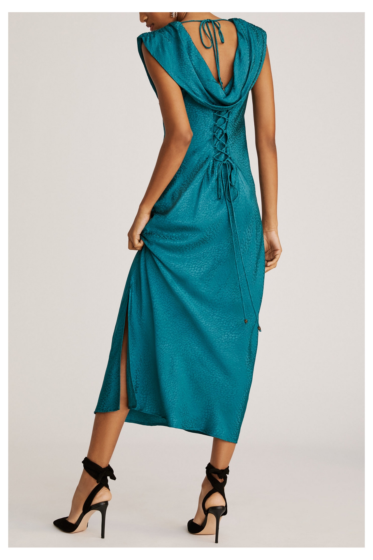 Maeve Cowl Neck Slip Midi Dress