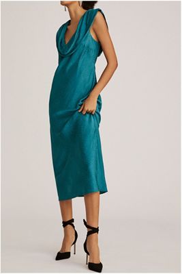 Maeve Cowl Neck Slip Midi Dress