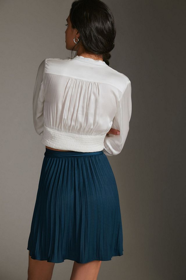 Pleated Wrap Mini Skirt #1
