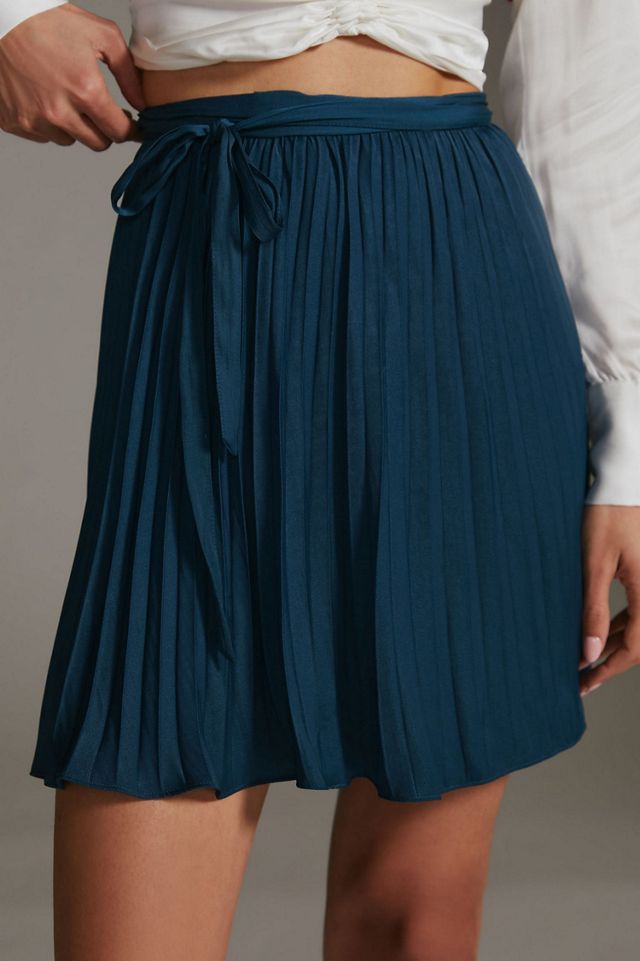 Pleated Wrap Mini Skirt #2