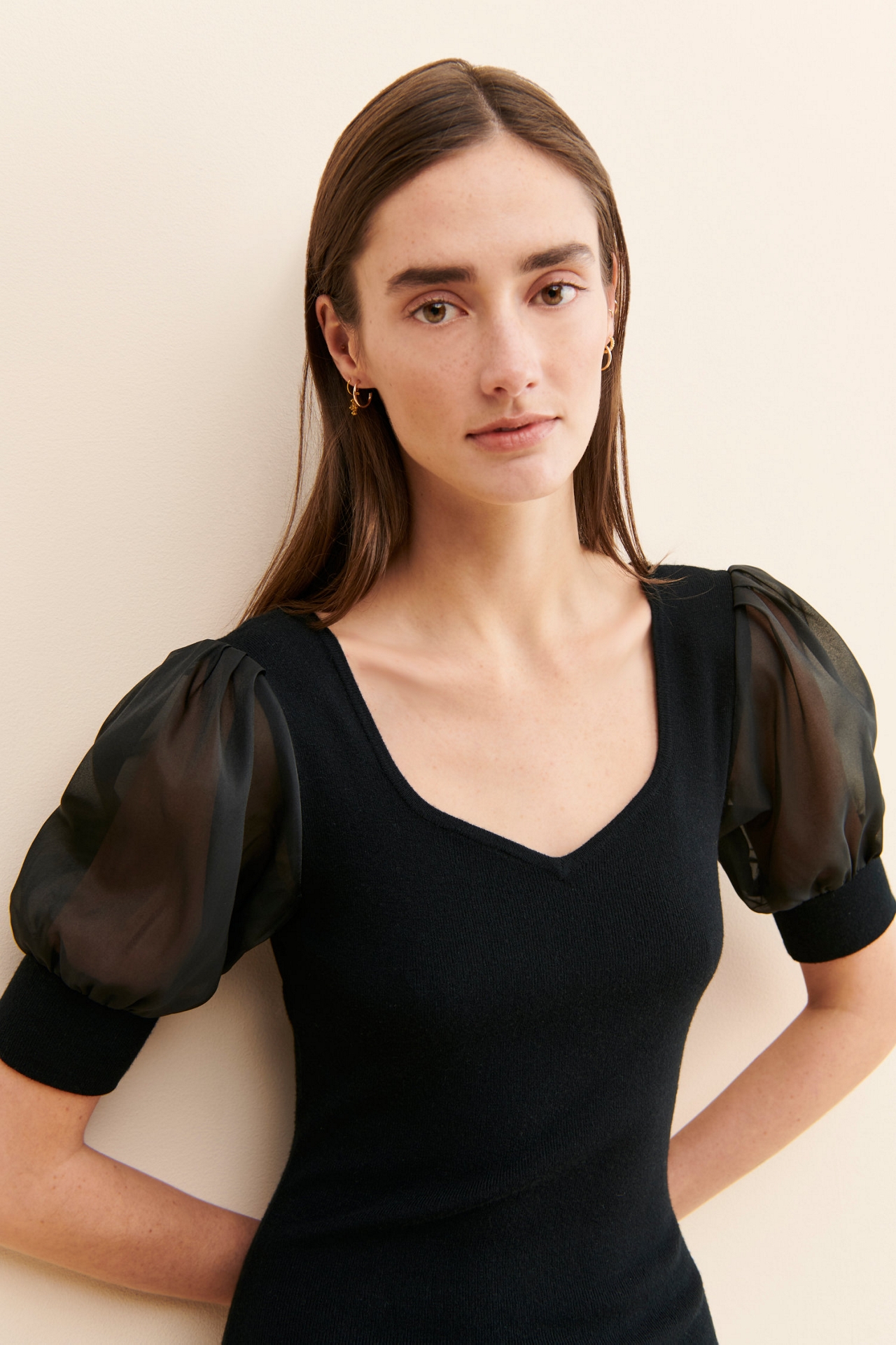 Greylin Deena Organza Sleeve Dress