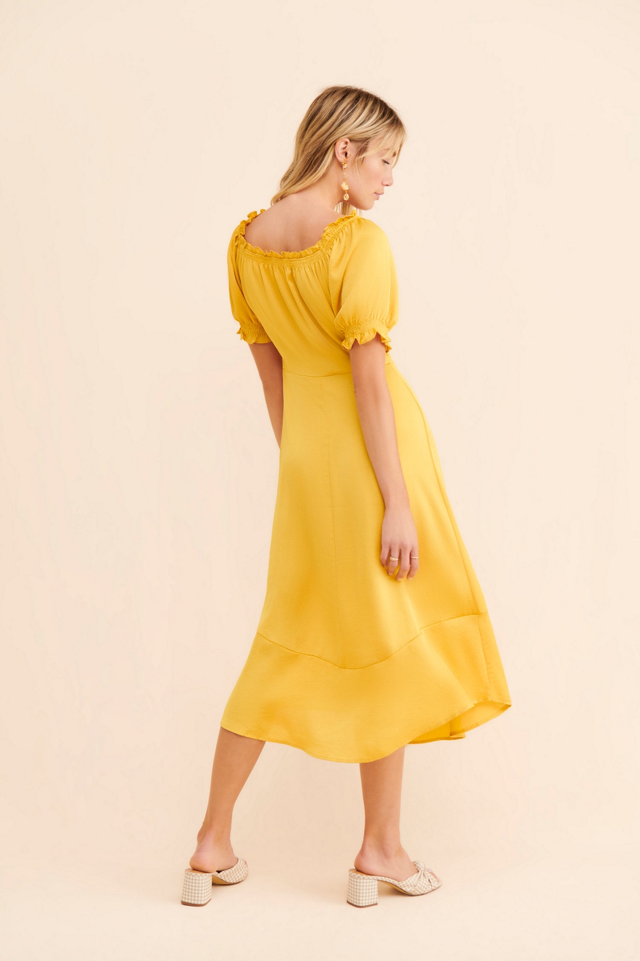 Current Air Ruffled Tie-Front Midi Dress