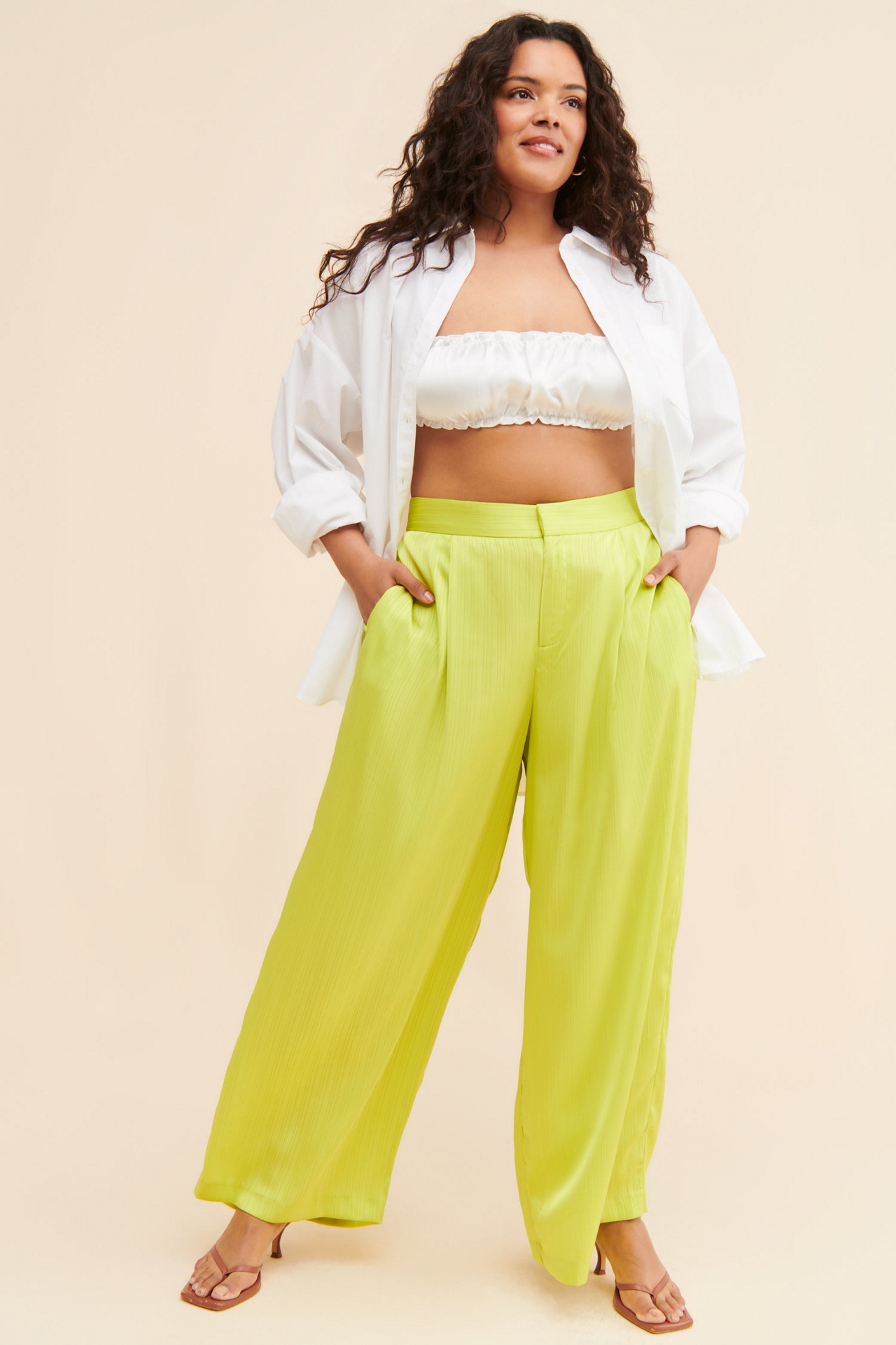 Eloquii Wide Leg Pleated Pants
