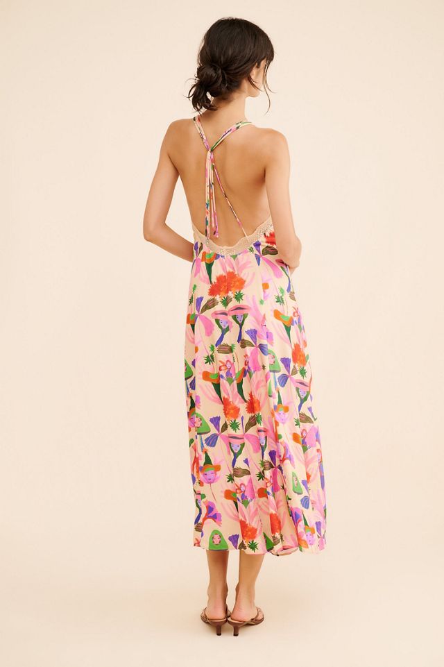 FARM Rio Fairies Sand Slip Midi Dress #1