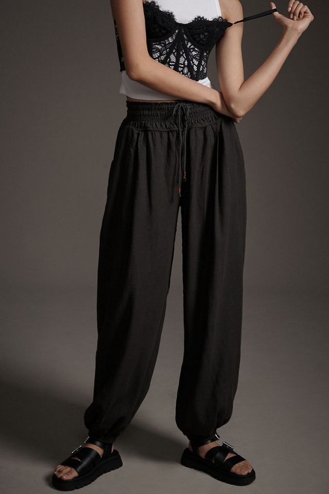Linen Smocked Balloon Pants #2