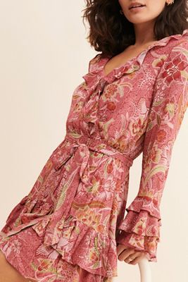 BTFL-Life Ruffle Neckline Mini Dress