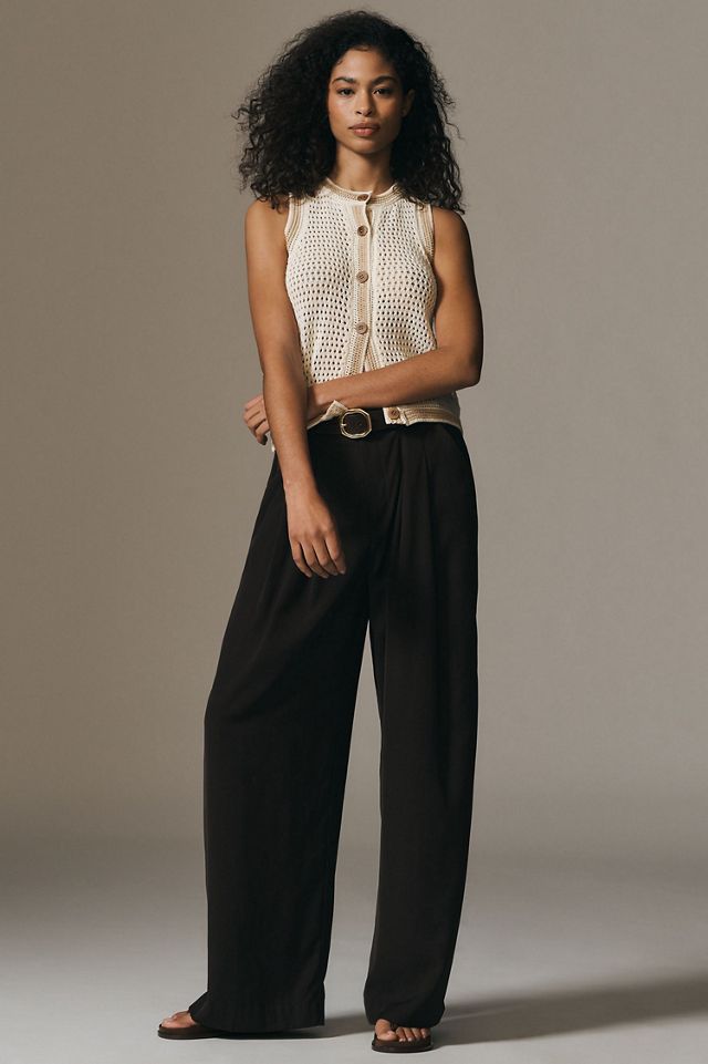 Pilcro Mesh-Stitch Sleeveless Cardigan Sweater #3