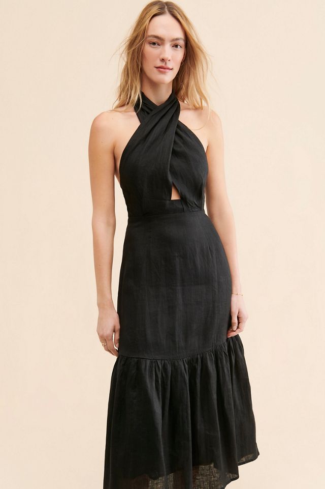 Little Lies Amelie Halter Linen Dress #2
