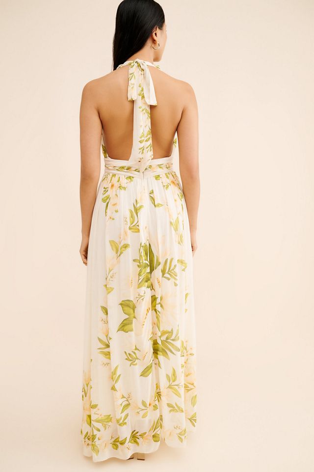 FARM Rio V-Neck Floral Chiffon Maxi Dress #1