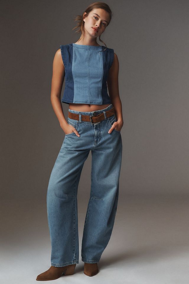 Pilcro Sleeveless Two-Tone Denim Tank Top #3