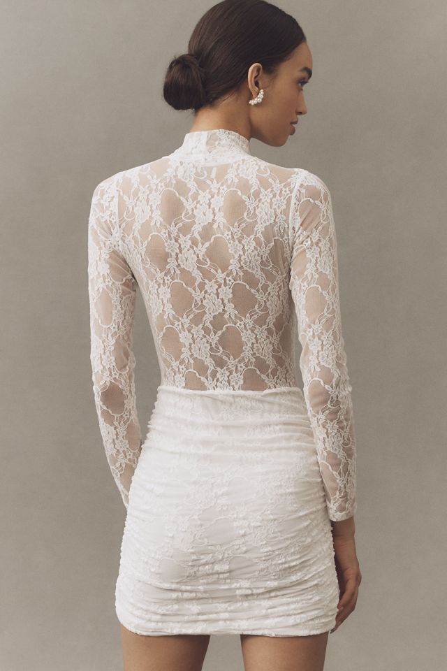 Nightcap Sheer Lace Drop-Waist Mini Dress #1