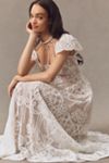 Dress The Population Janis Flutter-Sleeve Lace Maxi Dress