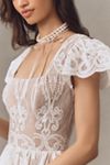 Dress The Population Janis Flutter-Sleeve Lace Maxi Dress