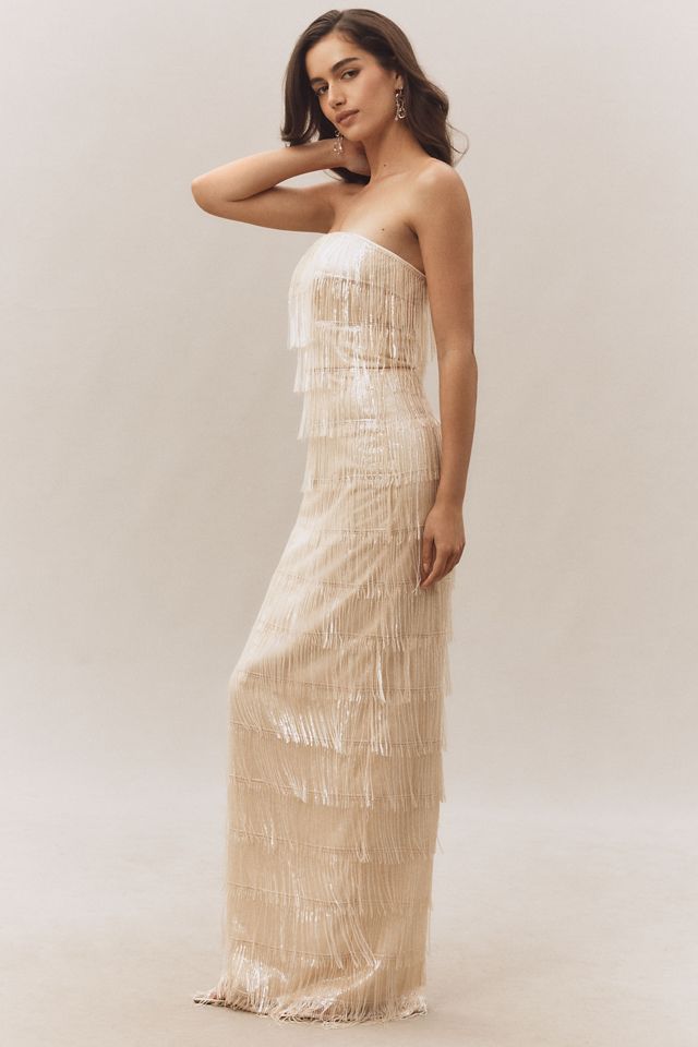Dress The Population Tanya Strapless Beaded Maxi Dress #3