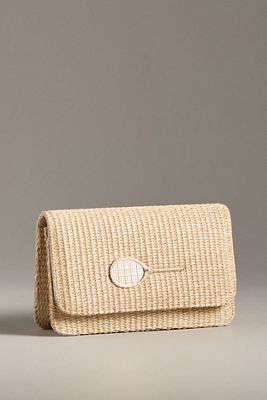 Lisi Lerch Ruby Foldover Straw Clutch