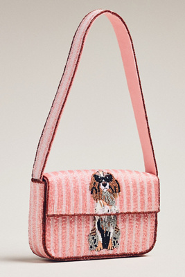 By Anthropologie The Fiona Beaded Bag: Animal Edition In Pink