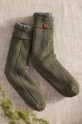 Terrain Men's Cozy Waffle Lined Socks In Green